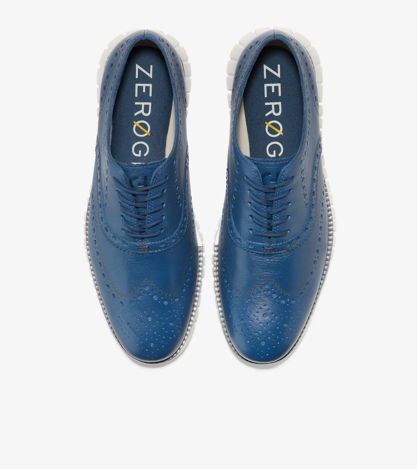 Cole Haan Men's ZERØGRAND Wingtip Oxford Ensign Blue Leather-City Skyline C37894