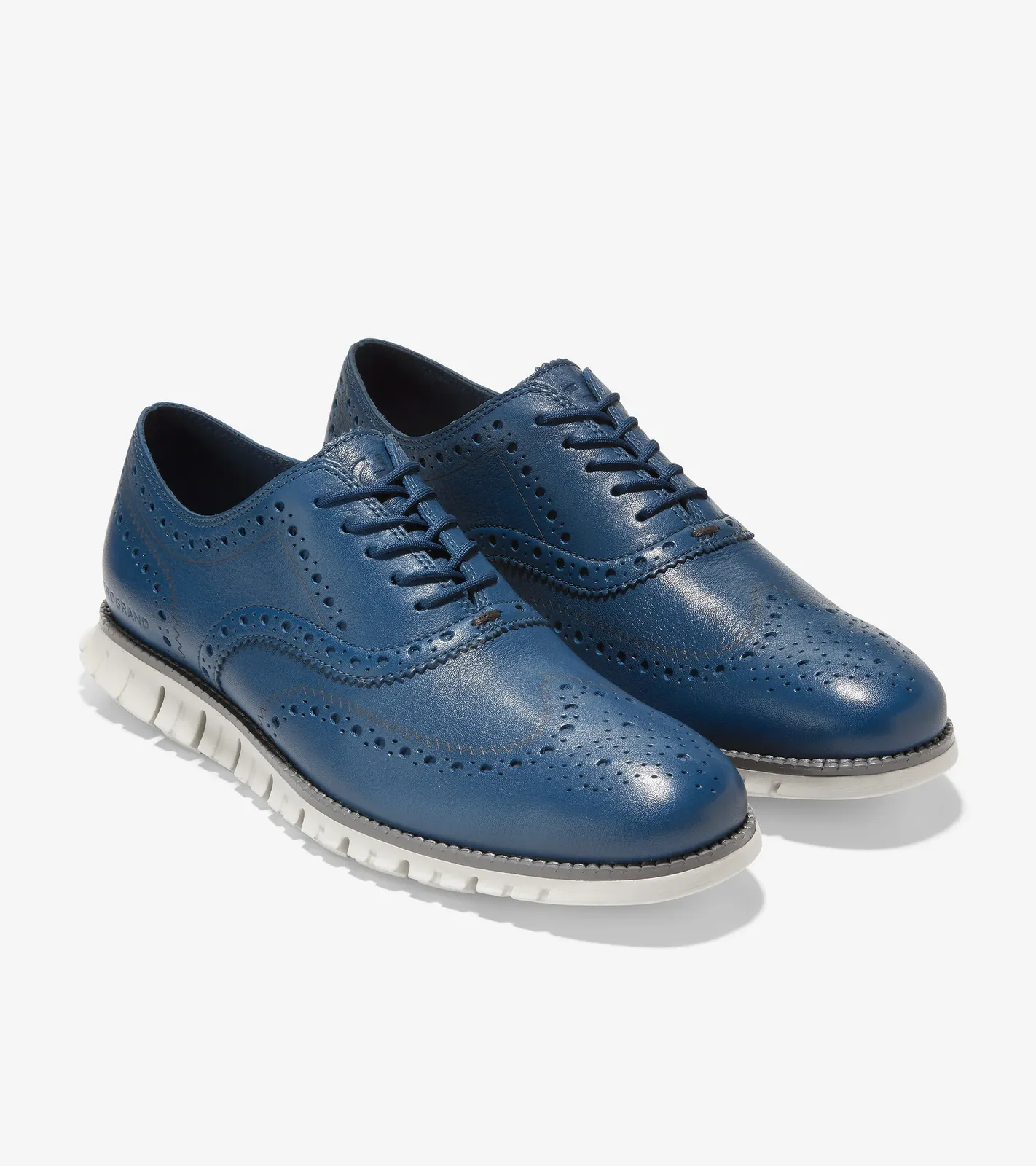 Cole Haan Men's ZERØGRAND Wingtip Oxford Ensign Blue Leather-City Skyline C37894
