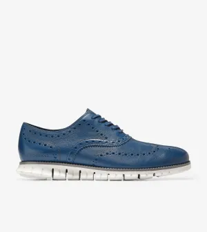 Cole Haan Men's ZERØGRAND Wingtip Oxford Ensign Blue Leather-City Skyline C37894