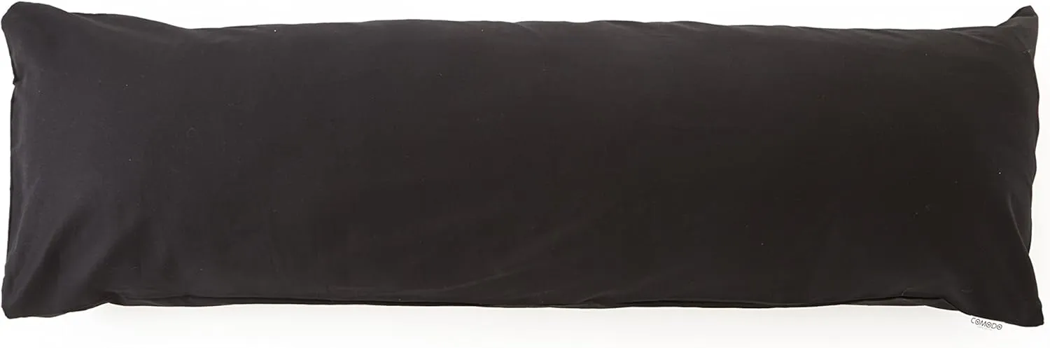 Comodo Original CMC9150R Body Pillow Cover with Zipper 100% Cotton Dakimakura Pillow Case [Made in Japan] (Black, 20 x 60 inch (150cm x 50cm))