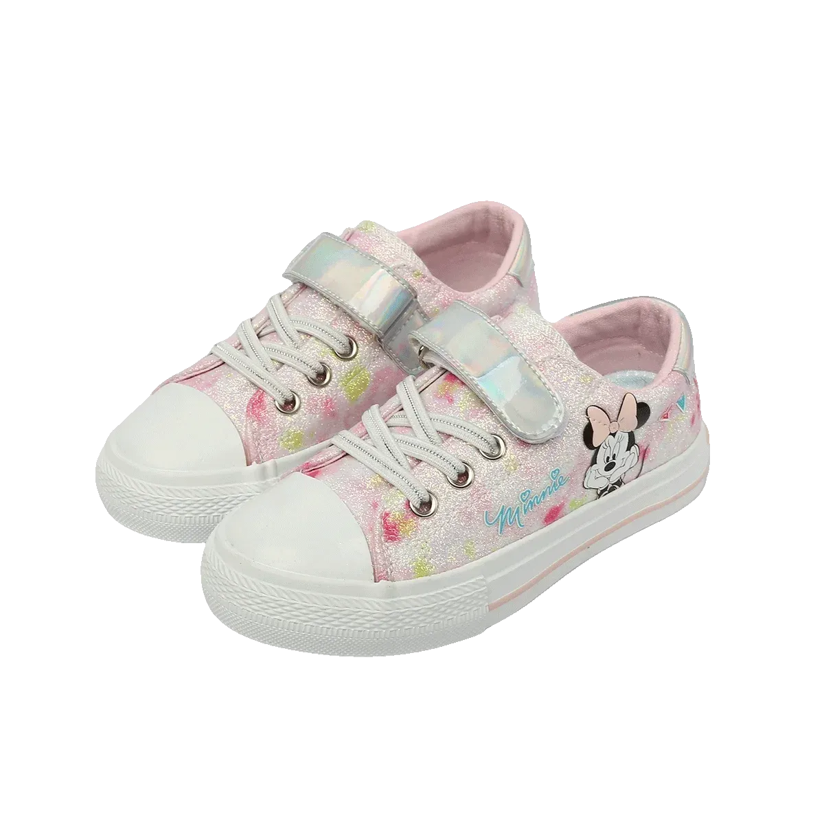 Cosplay Anime Minnie Mouse Canvas Shoes Cute Cartoon Children's Sneaker Shoes Students Velcro Adult White Casual Walking Shoes
