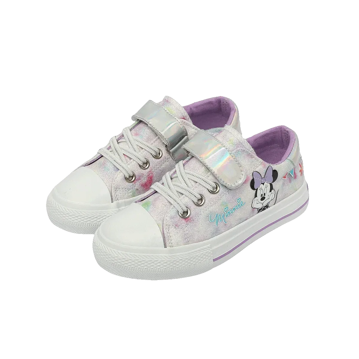 Cosplay Anime Minnie Mouse Canvas Shoes Cute Cartoon Children's Sneaker Shoes Students Velcro Adult White Casual Walking Shoes