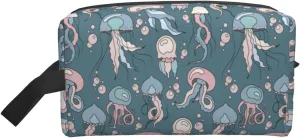 Cute Jellyfish Travel Toiletry Bag for Men Women Waterproof Hanging Dopp Kit Wash Bags Lightweight Shaving Bag Portable Cosmetic Makeup Bag with Handle for Shower Toiletries Accessories