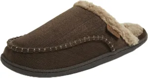 Dearfoams Men's Matthew Moc Toe Scuff Indoor Outdoor House Shoe Slipper