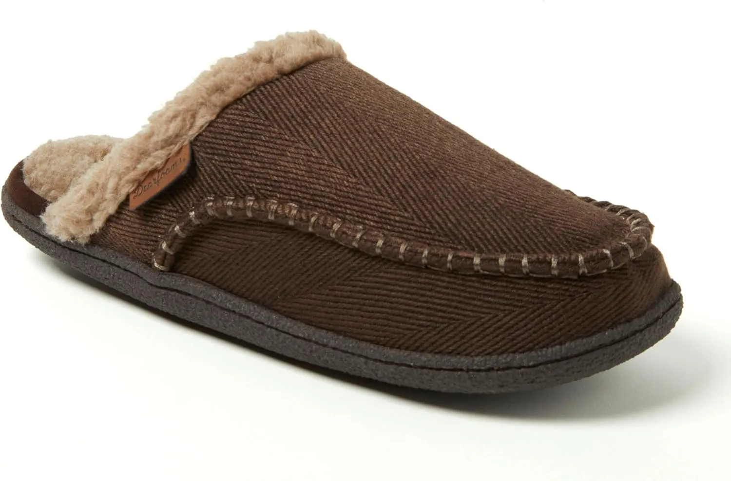 Dearfoams Men's Matthew Moc Toe Scuff Indoor Outdoor House Shoe Slipper