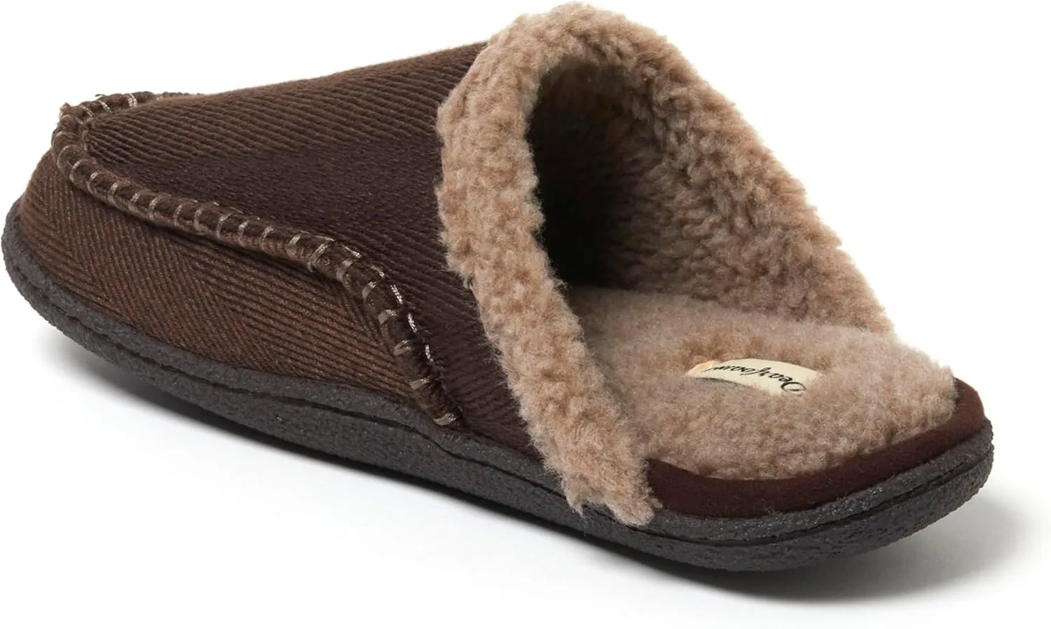 Dearfoams Men's Matthew Moc Toe Scuff Indoor Outdoor House Shoe Slipper