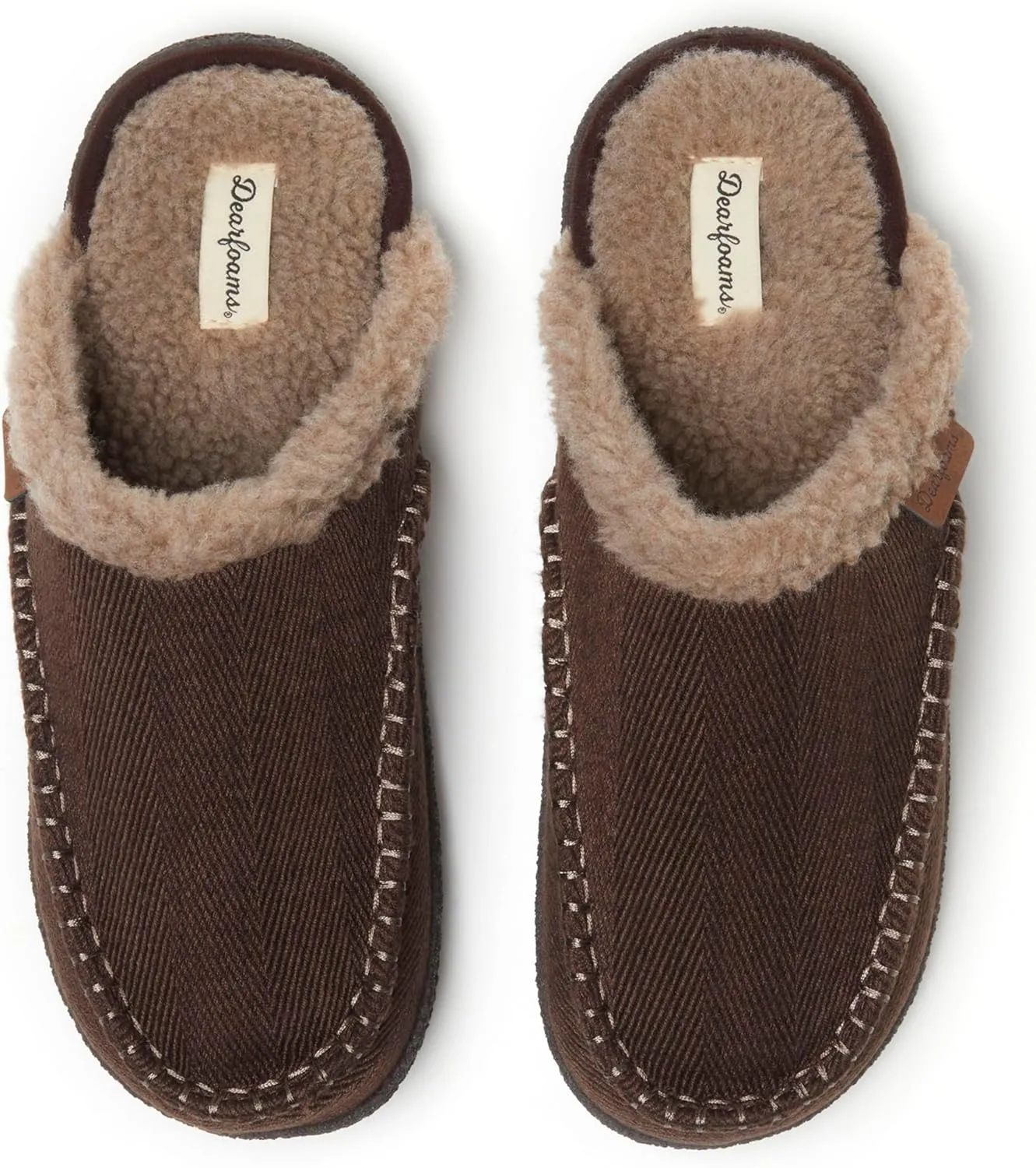 Dearfoams Men's Matthew Moc Toe Scuff Indoor Outdoor House Shoe Slipper