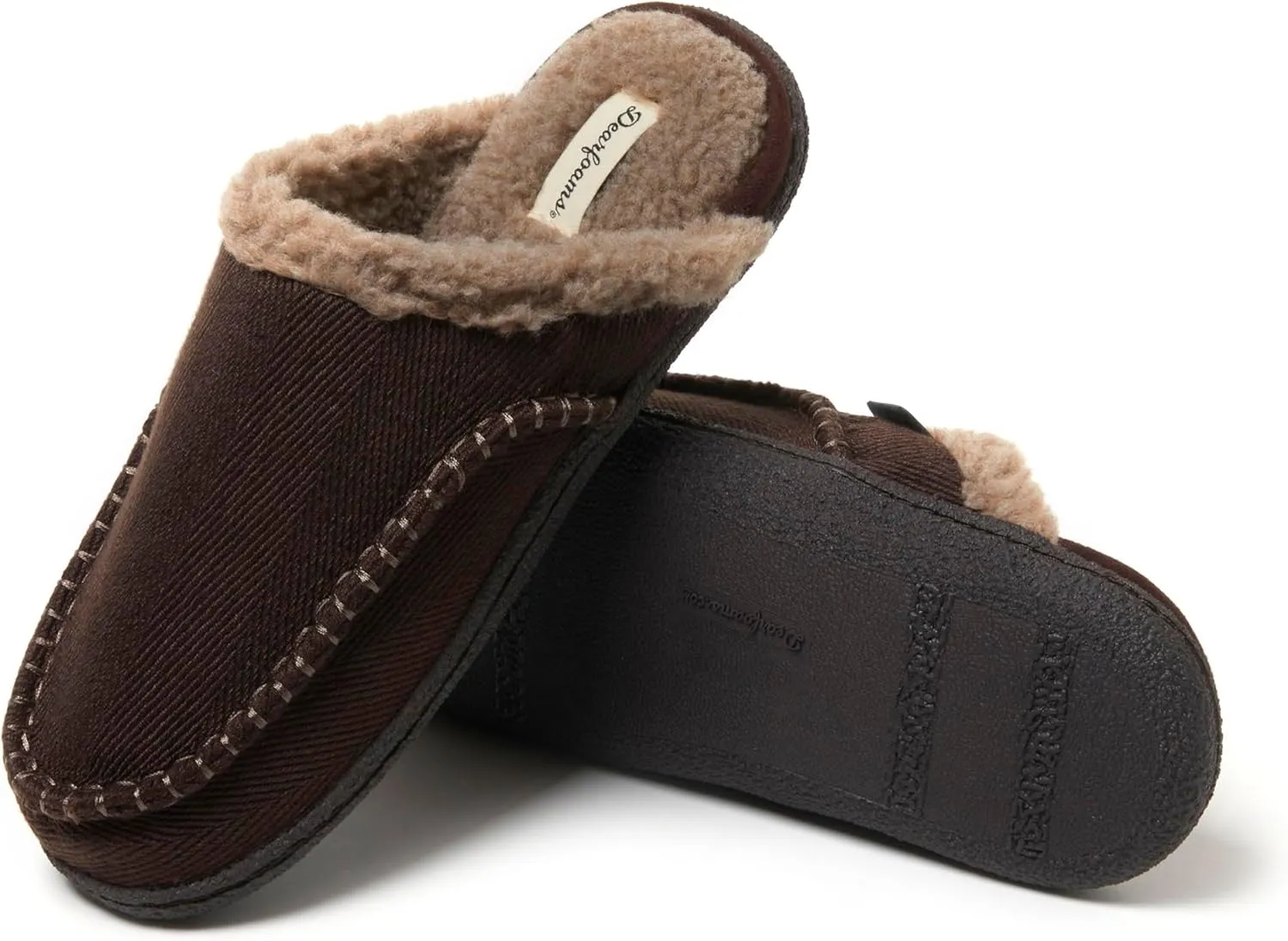 Dearfoams Men's Matthew Moc Toe Scuff Indoor Outdoor House Shoe Slipper