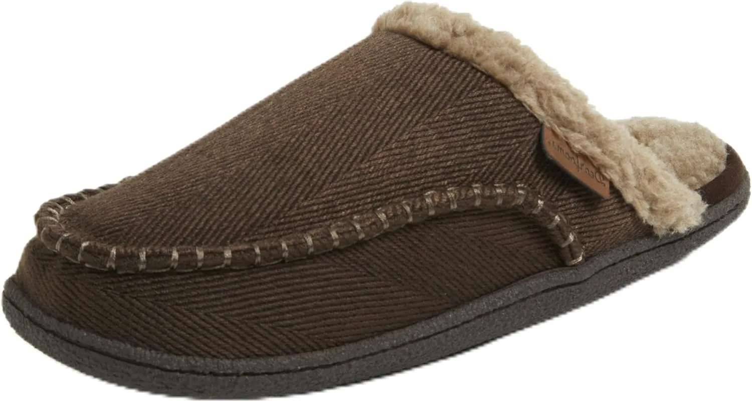 Dearfoams Men's Matthew Moc Toe Scuff Indoor Outdoor House Shoe Slipper