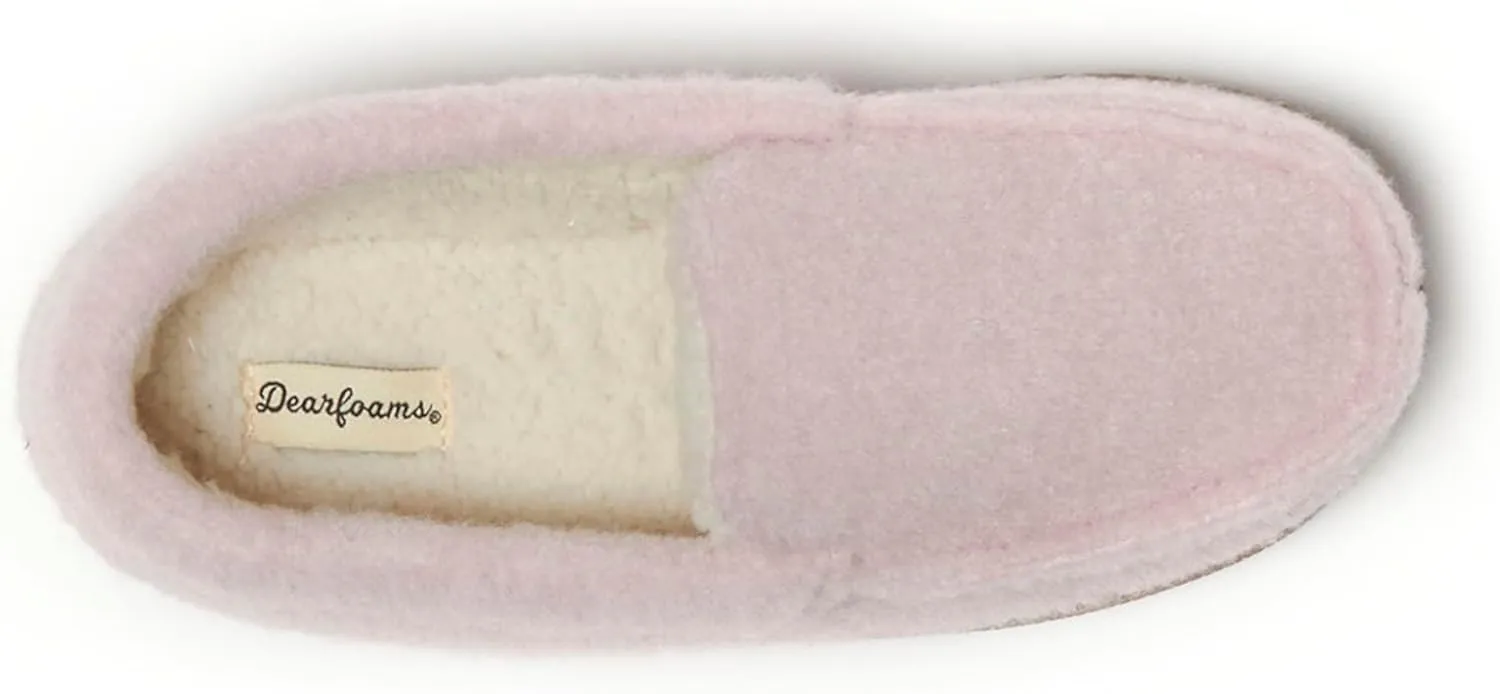 Dearfoams Unisex-Child Gifts for Kids Memory Foam Cozy Amari Moccasin Slipper