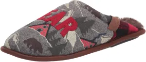 Dearfoams Women's Alpine Print Family Mood Bear Scuff Slipper