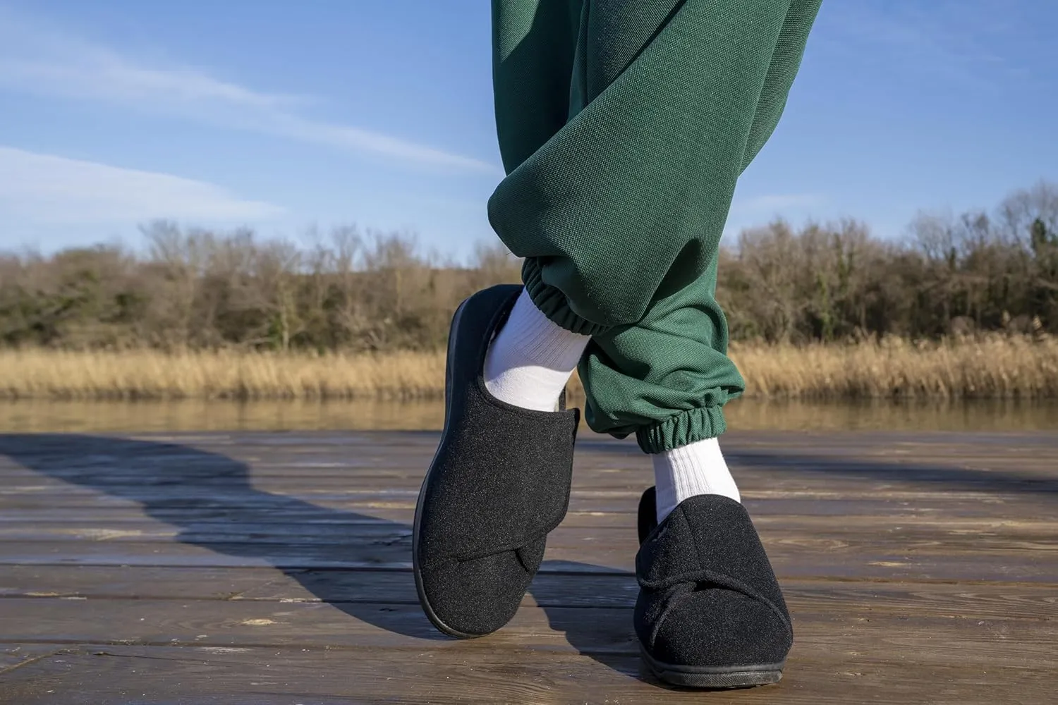 Diabetic Slippers Women, Lymphedema Shoes, Edema Shoes Swollen Feet, Indoor and Outdoor Hook and Loop, Non Slip House Shoes