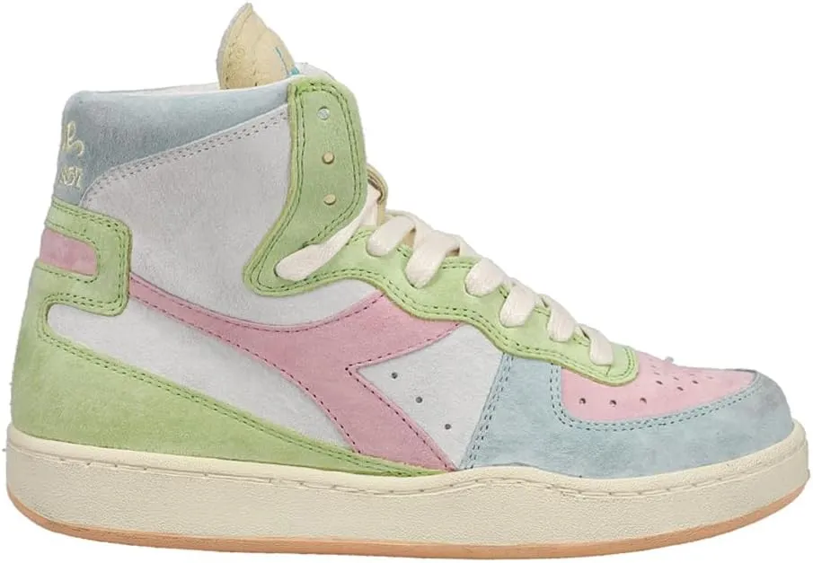 Diadora Mens Mi Basket Arcobaleno Italia High Sneakers Shoes Casual - Multi, White