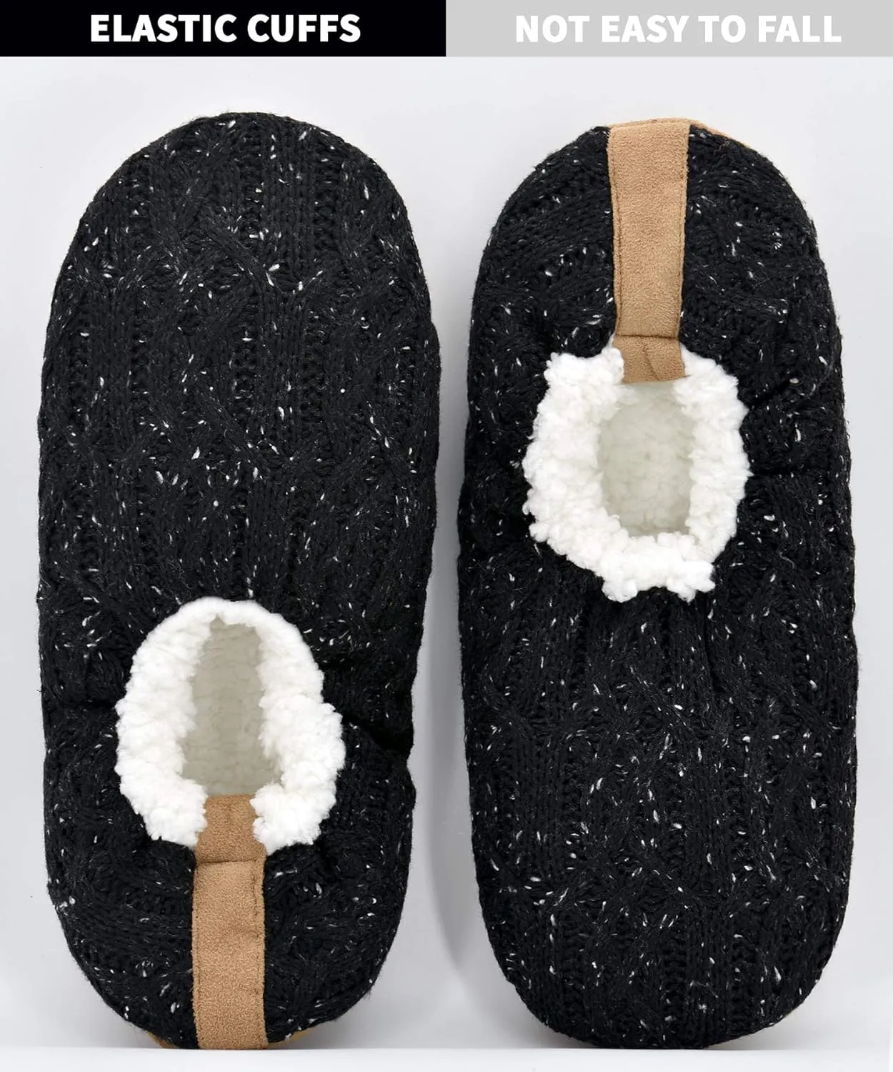 DICUIRD Mens Slipper Socks With Non Skid Bottoms, Warm Slipper Socks With Grippers For Men, Fuzzy House Knit Slippers