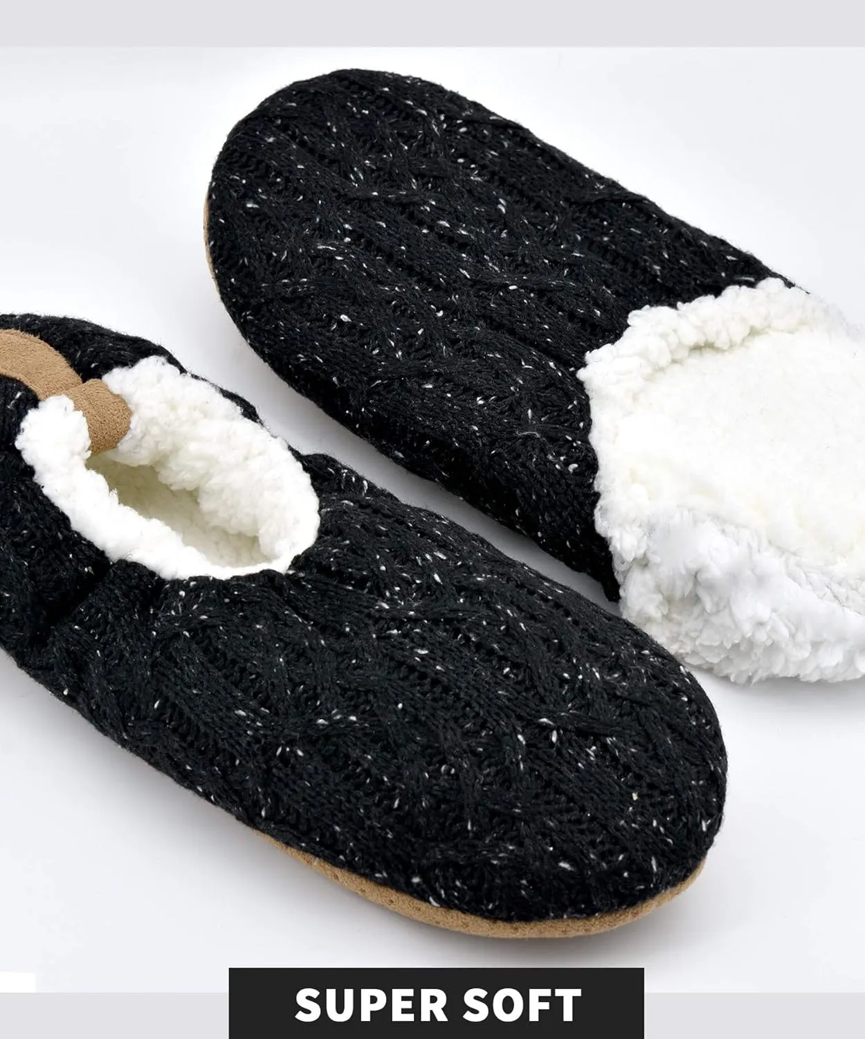 DICUIRD Mens Slipper Socks With Non Skid Bottoms, Warm Slipper Socks With Grippers For Men, Fuzzy House Knit Slippers