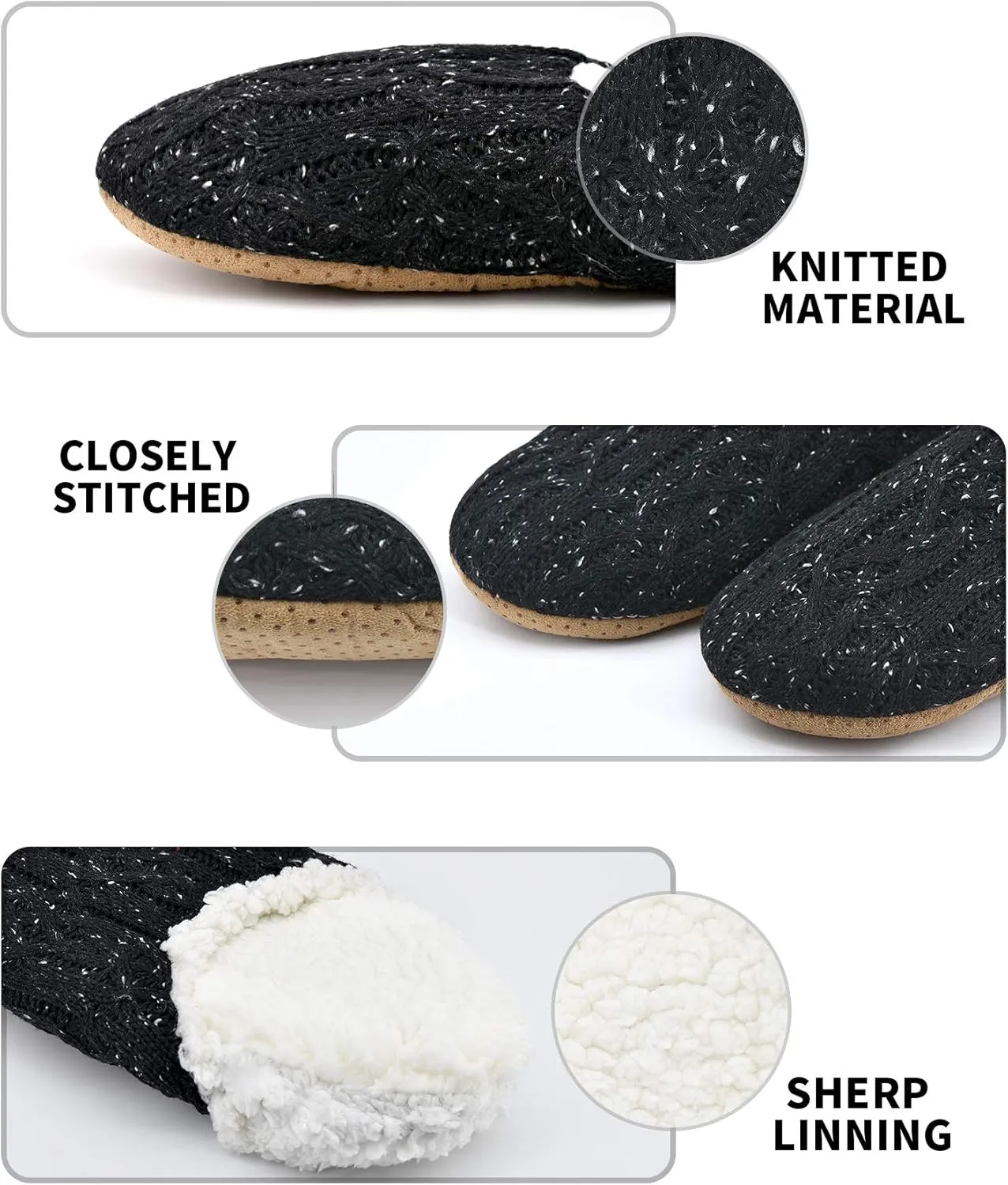 DICUIRD Mens Slipper Socks With Non Skid Bottoms, Warm Slipper Socks With Grippers For Men, Fuzzy House Knit Slippers