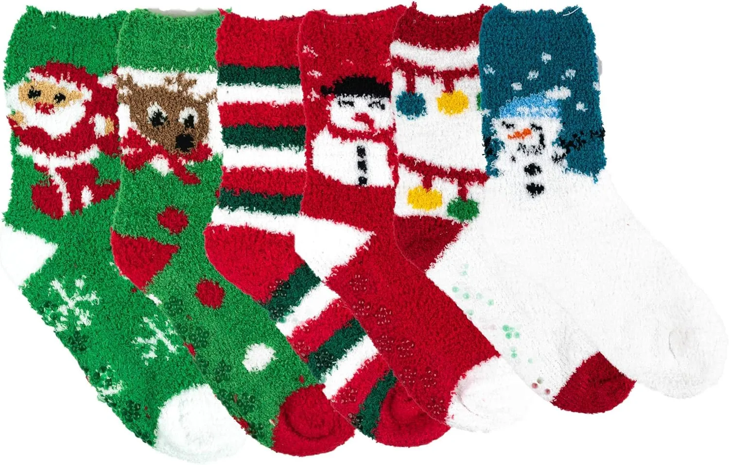Different Touch 6 Pairs Pack Super Soft Cozy Fuzzy Winter warm Non Skid Hospital home bed Sleeping Slipper Socks