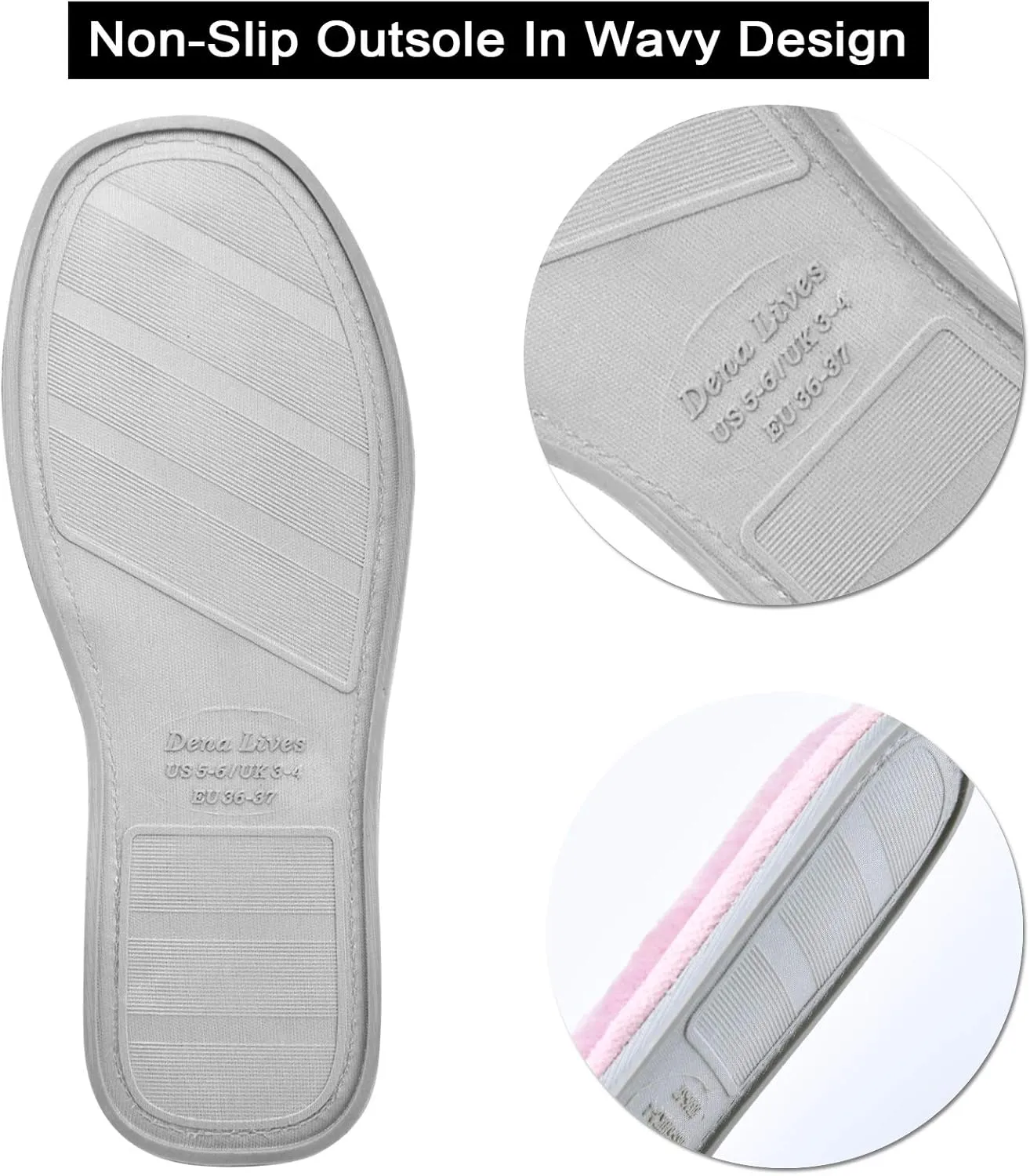 DL Open Toe Slippers for women Indoor, Cozy Memory Foam Womens House Slippers Summer Slip On, Comfy Soft Flannel Womens Bedroom Slippers Slide Breathable Size 5-6 7-8 9-10