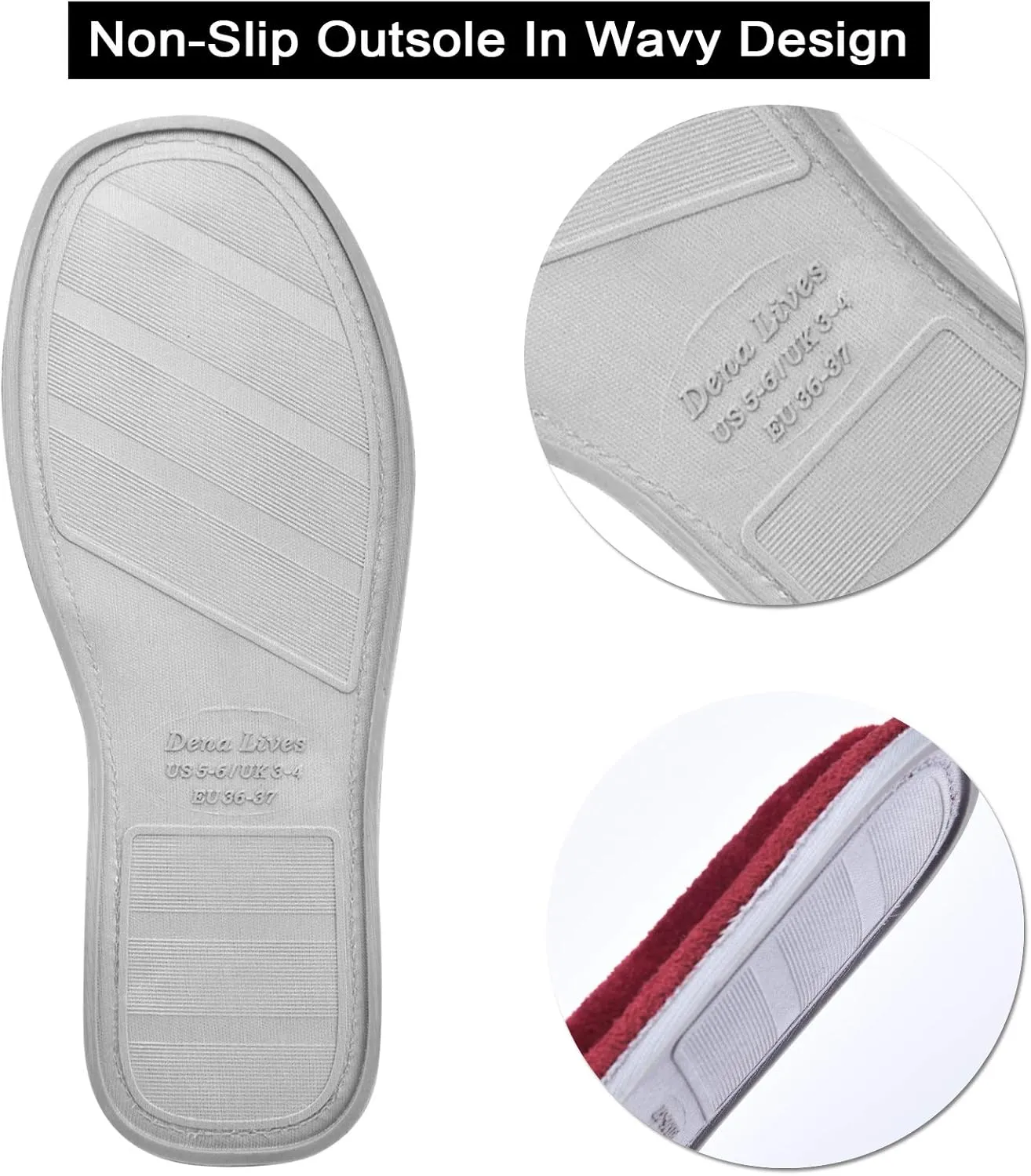 DL Open Toe Slippers for women Indoor, Cozy Memory Foam Womens House Slippers Summer Slip On, Comfy Soft Flannel Womens Bedroom Slippers Slide Breathable Size 5-6 7-8 9-10