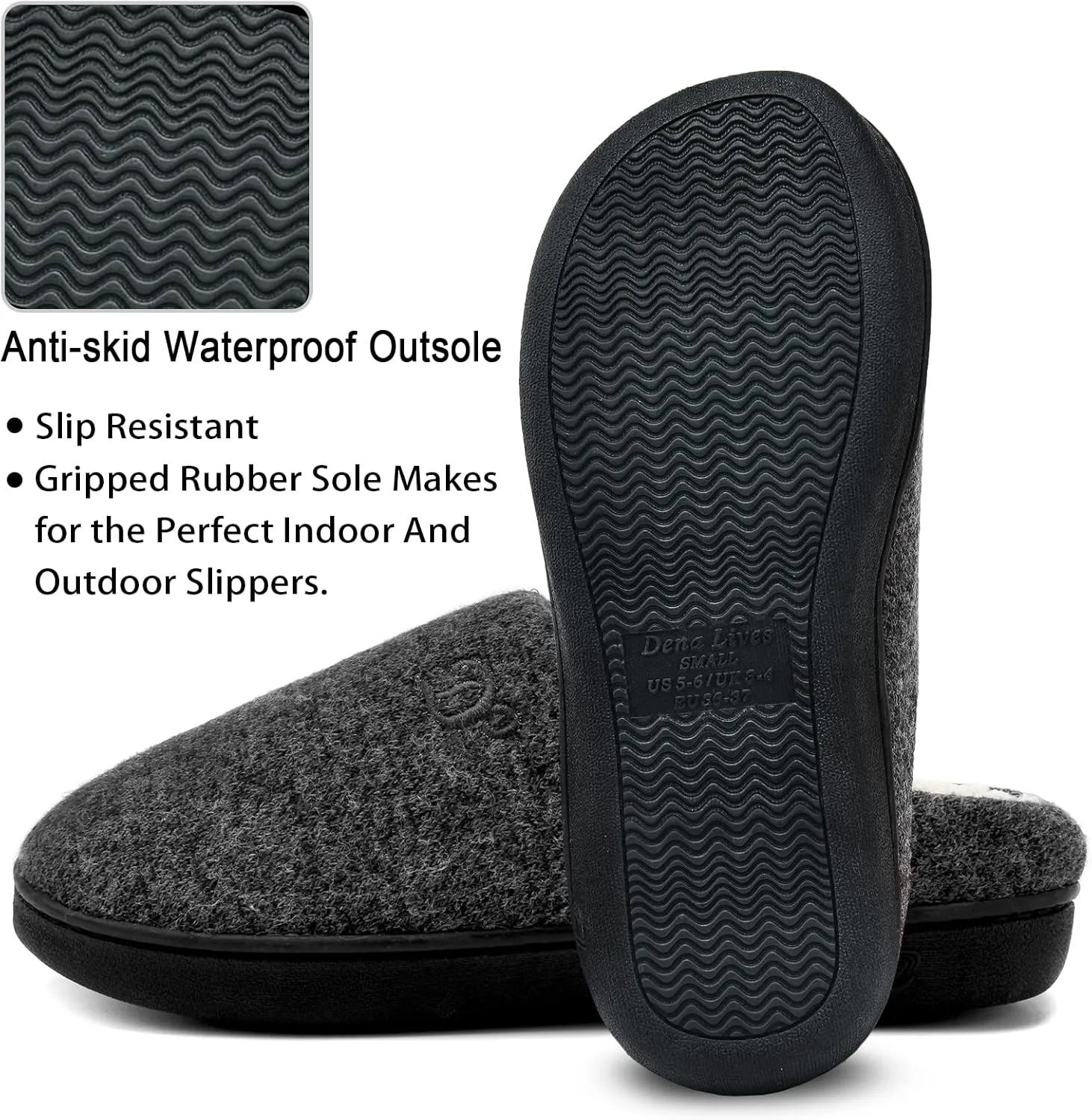 DL Womens Memory Foam Slippers, Cozy Slip on House Slippers for Women Indoor Outdoor, Comfy Women's Bedroom Slippers Warm Soft Flannel Lining Home Slippers Size 5-12 Purple Blue Pink Grey Navy Black