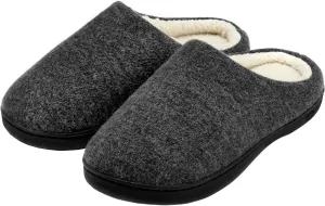 DL Womens Memory Foam Slippers, Cozy Slip on House Slippers for Women Indoor Outdoor, Comfy Women's Bedroom Slippers Warm Soft Flannel Lining Home Slippers Size 5-12 Purple Blue Pink Grey Navy Black