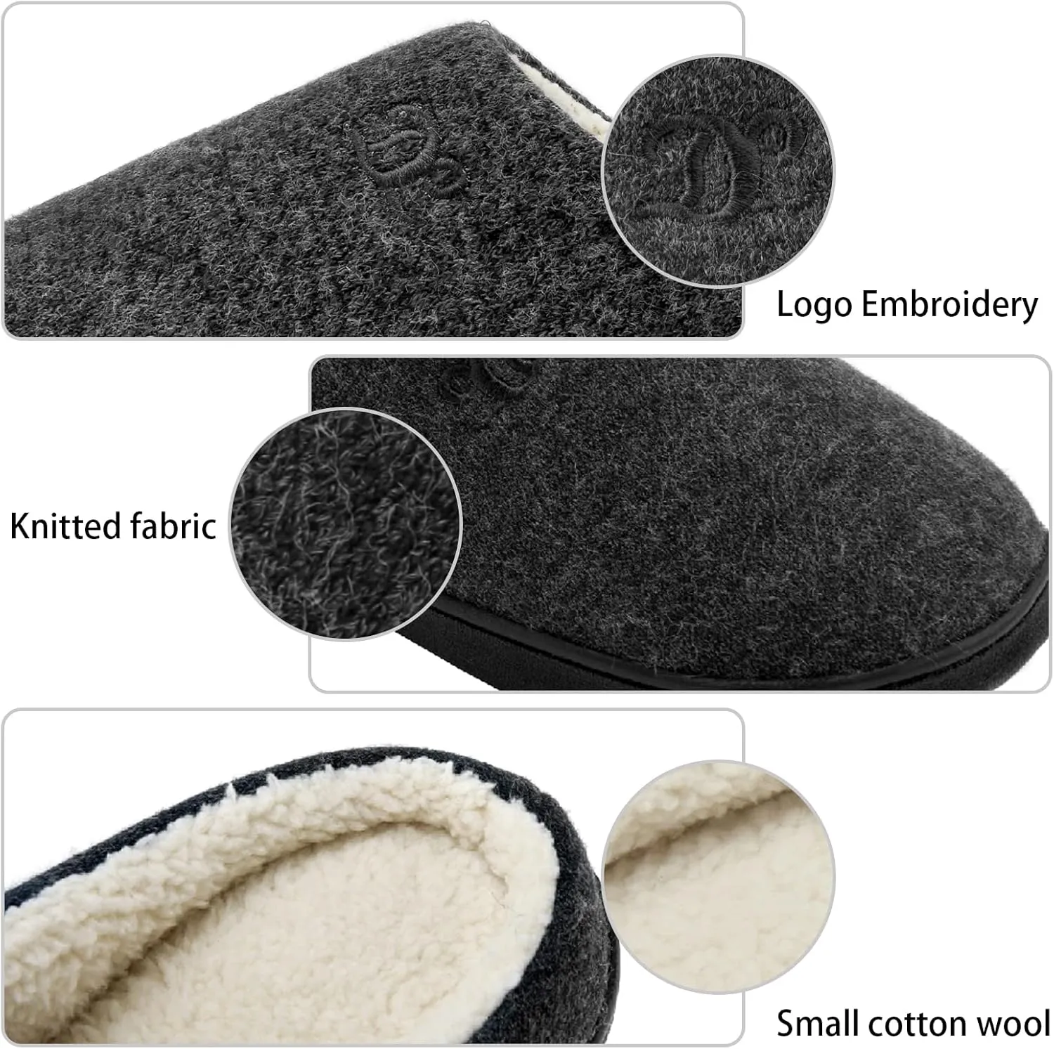 DL Womens Memory Foam Slippers, Cozy Slip on House Slippers for Women Indoor Outdoor, Comfy Women's Bedroom Slippers Warm Soft Flannel Lining Home Slippers Size 5-12 Purple Blue Pink Grey Navy Black