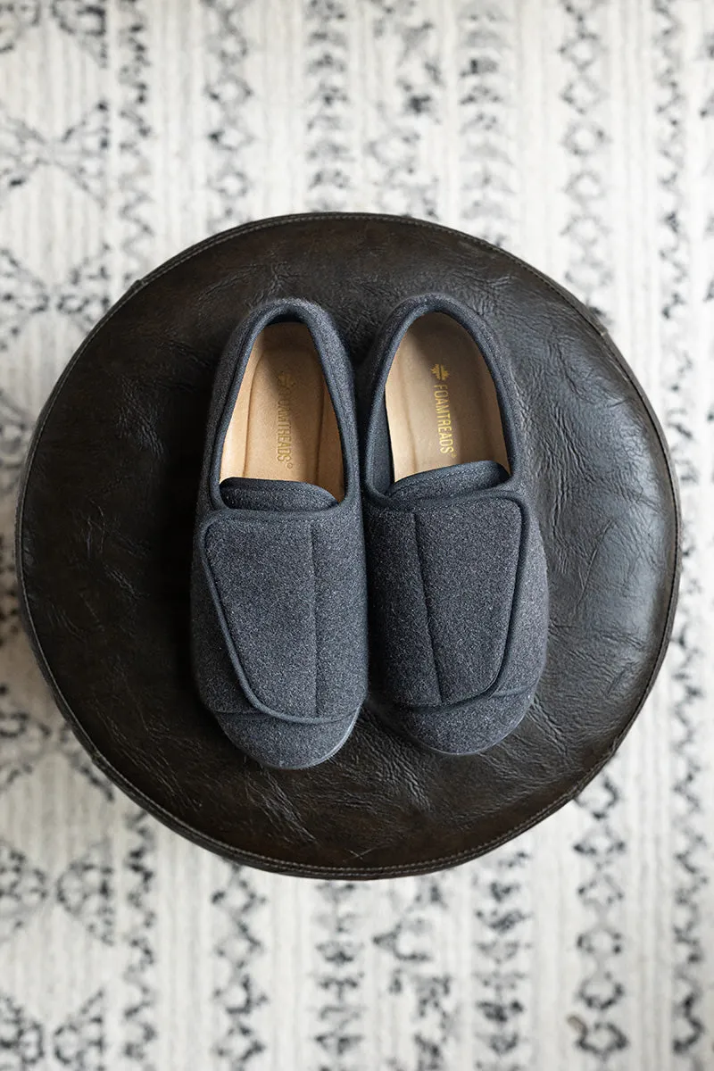 Doctor 2 Black Wool Men's Slippers