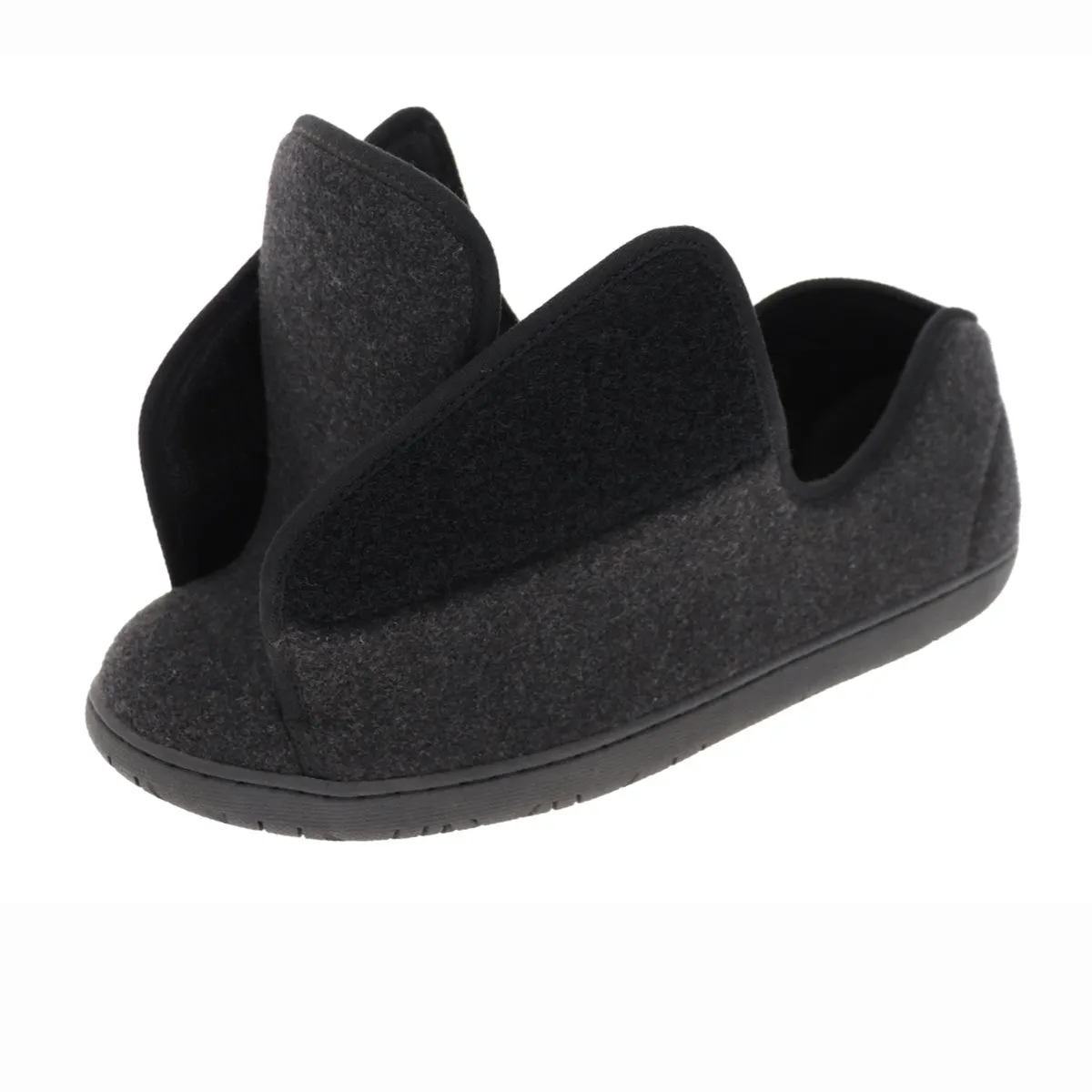 Doctor 2 Black Wool Men's Slippers