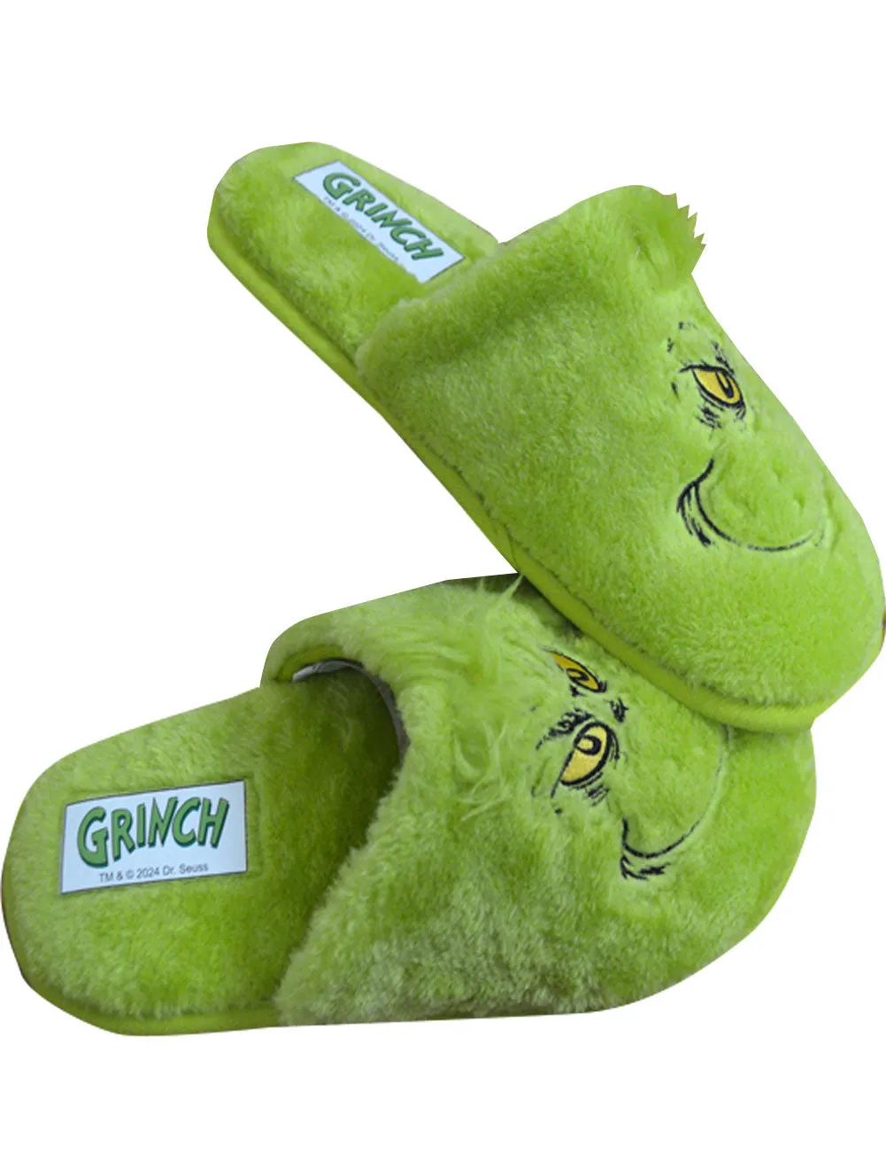 Dr. Seuss' Grinch Face Unisex Adult Scuff Slippers