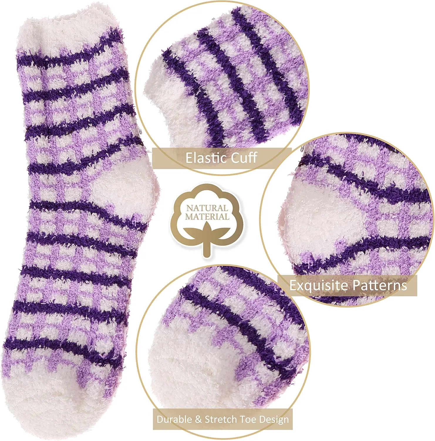 EBMORE Womens Fuzzy Socks Fleece Fluffy Cabin Plush Warm Sleep Soft Cozy Winter Adult Socks