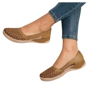 Eduavar Summer Sandals for Women, Summer Sandals for Women 2023 Mule Hollow Out Slip On Shoes Orthotic Wedge Sandals