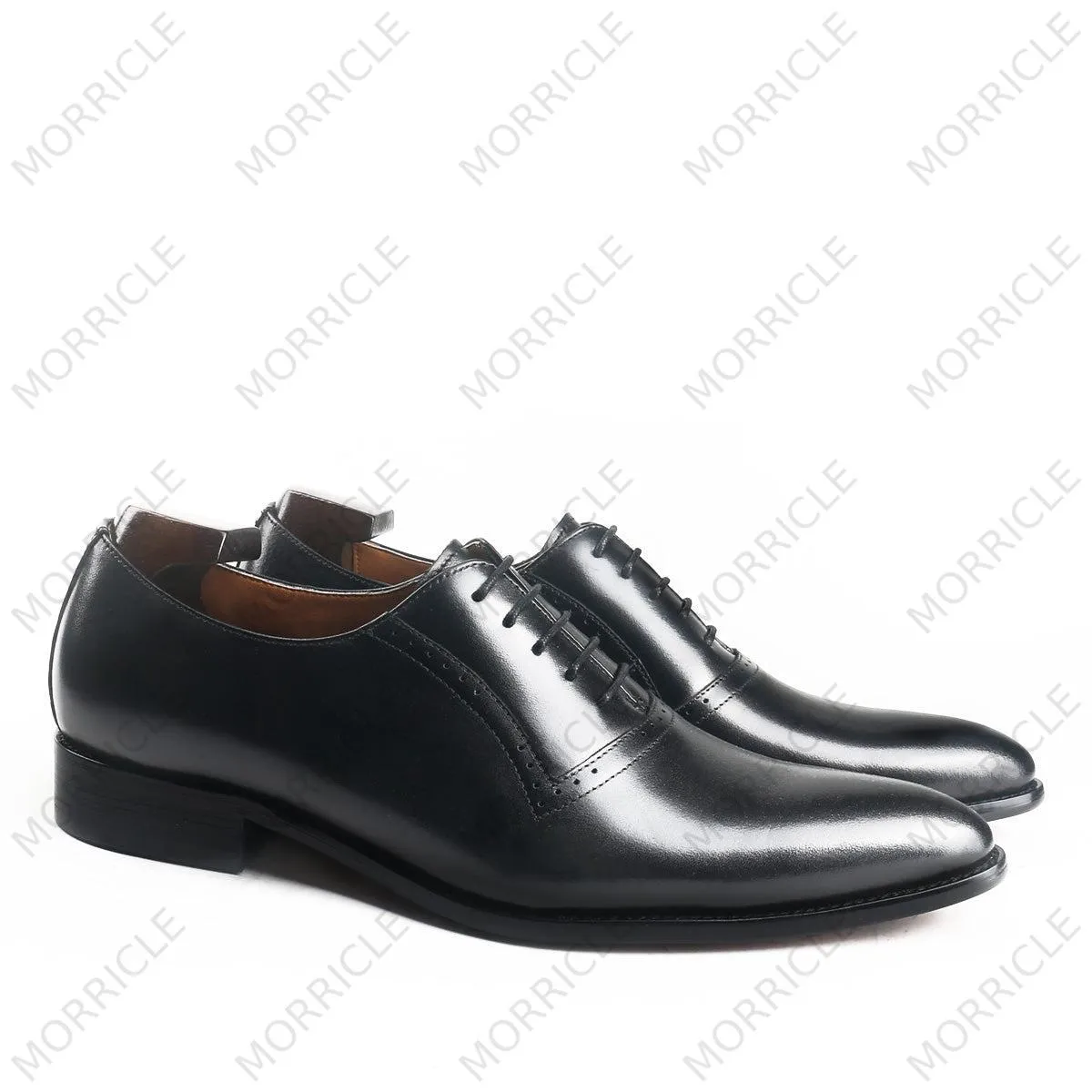 Elegant Black Plain Toe Oxford Shoes