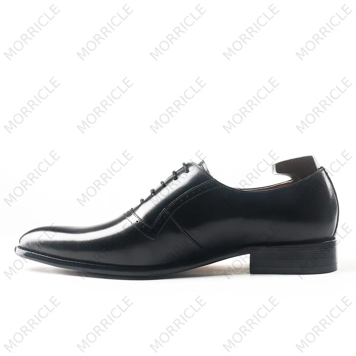 Elegant Black Plain Toe Oxford Shoes