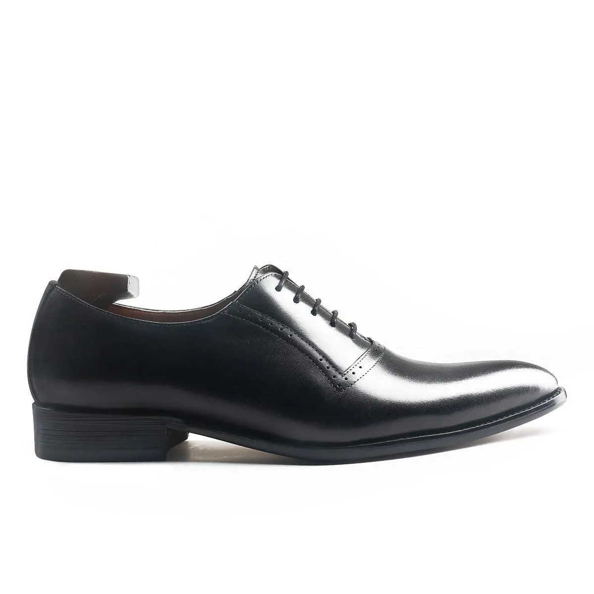 Elegant Black Plain Toe Oxford Shoes
