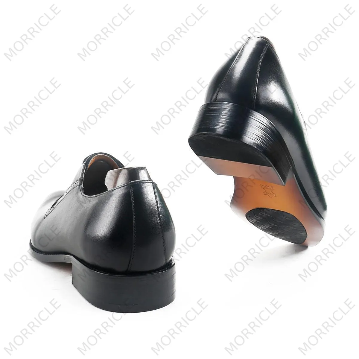 Elegant Black Plain Toe Oxford Shoes