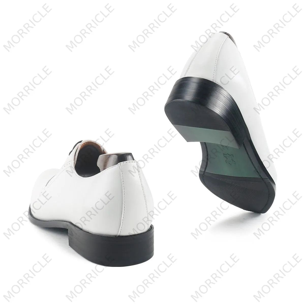Elegant White Plain Toe Oxford Shoes