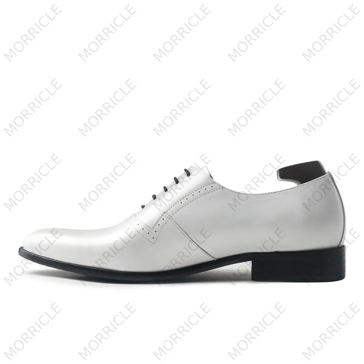 Elegant White Plain Toe Oxford Shoes