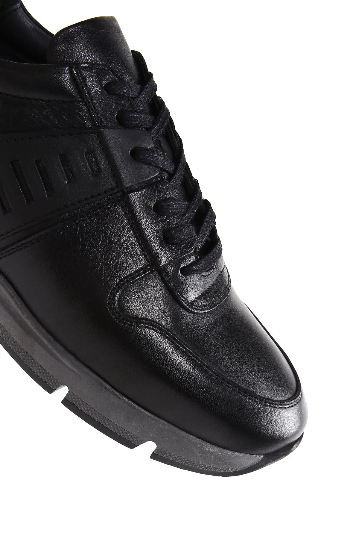 Erkek Siyah Deri Casual Casual Sneaker