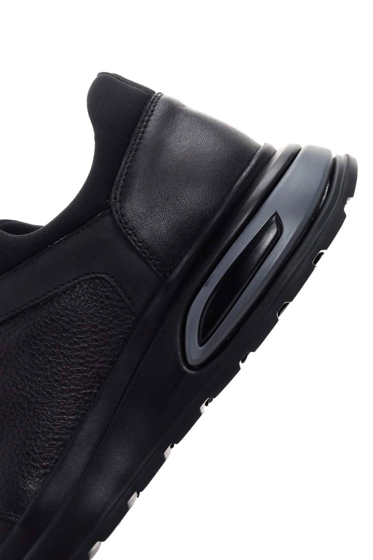 Erkek Siyah Deri Casual Sneaker