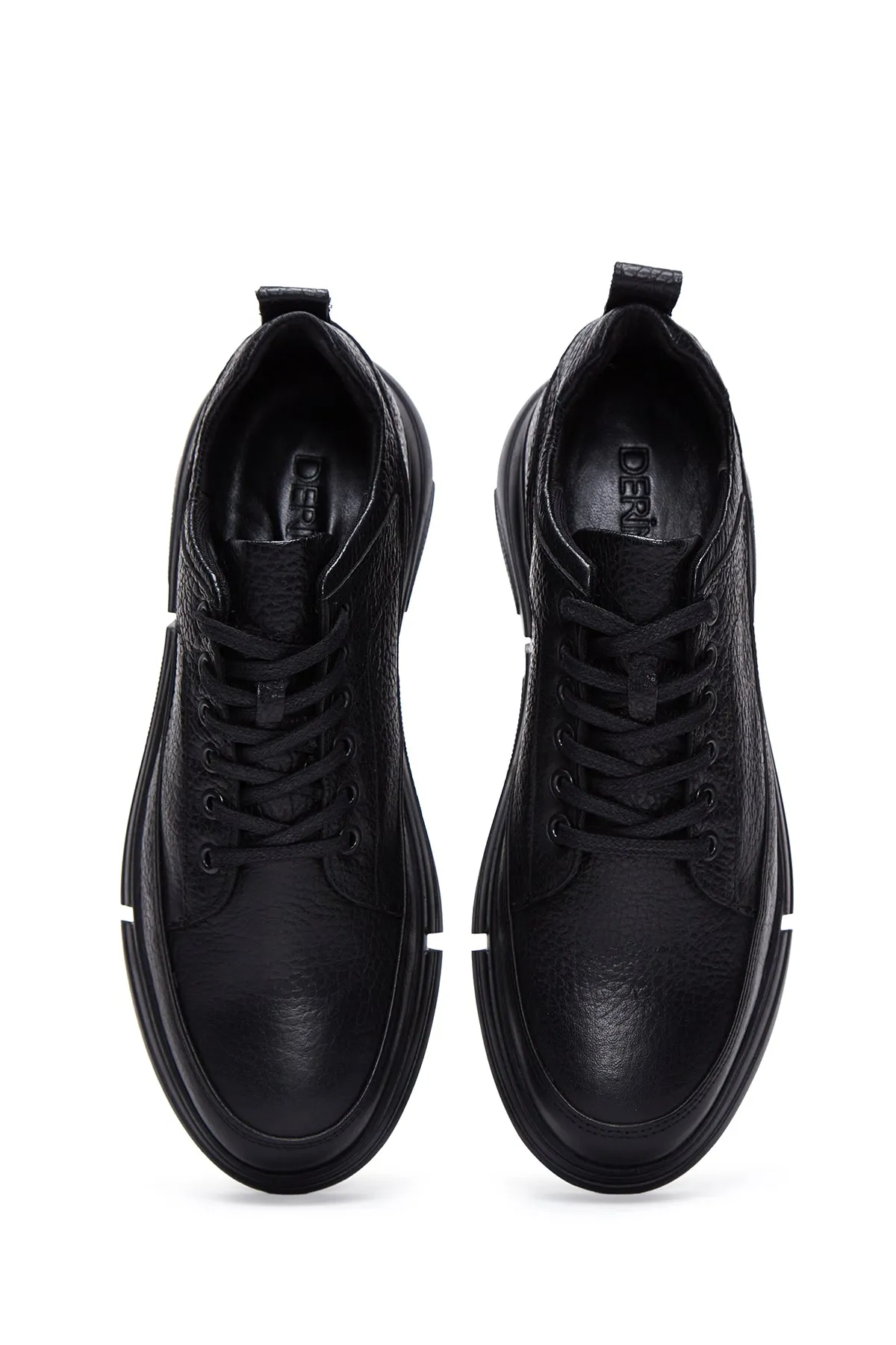 Erkek Siyah Deri Casual Sneaker
