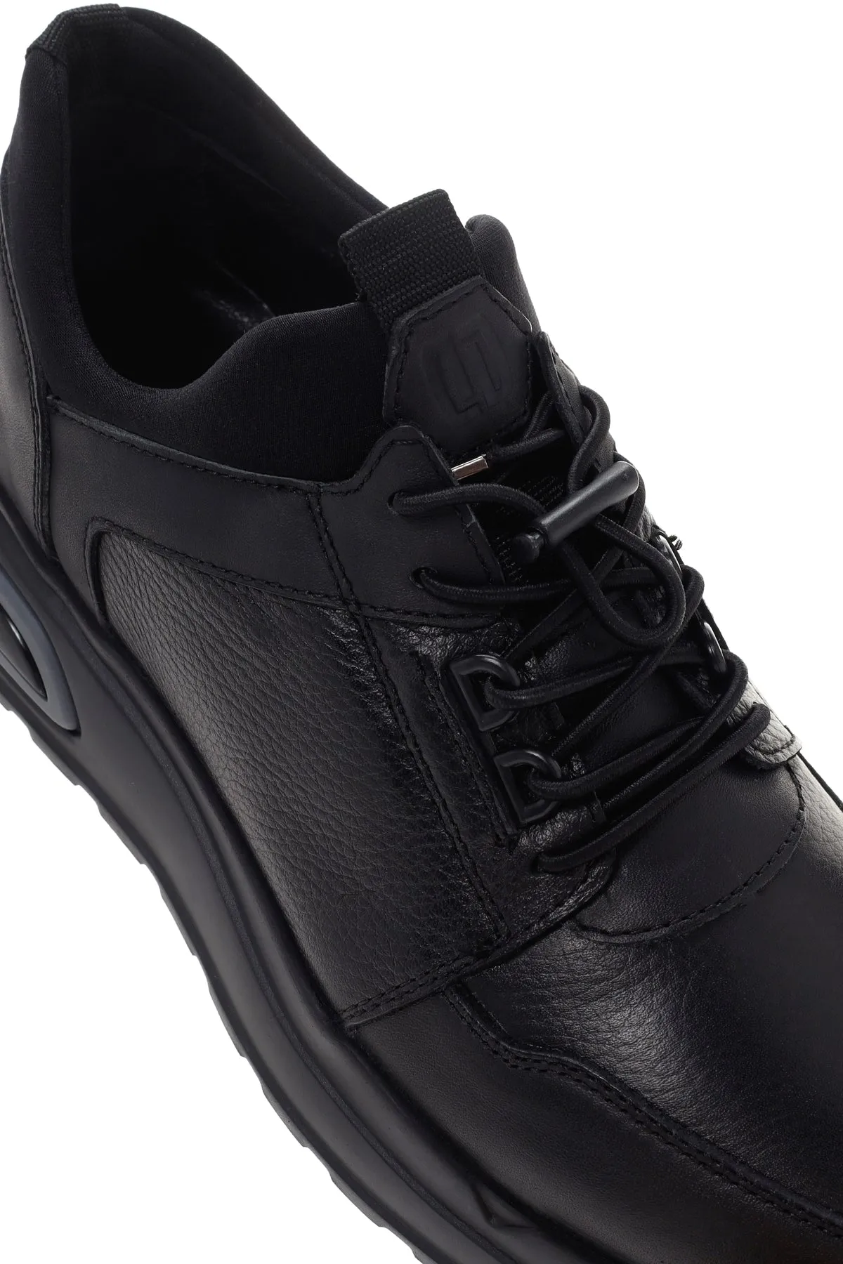 Erkek Siyah Deri Casual Sneaker