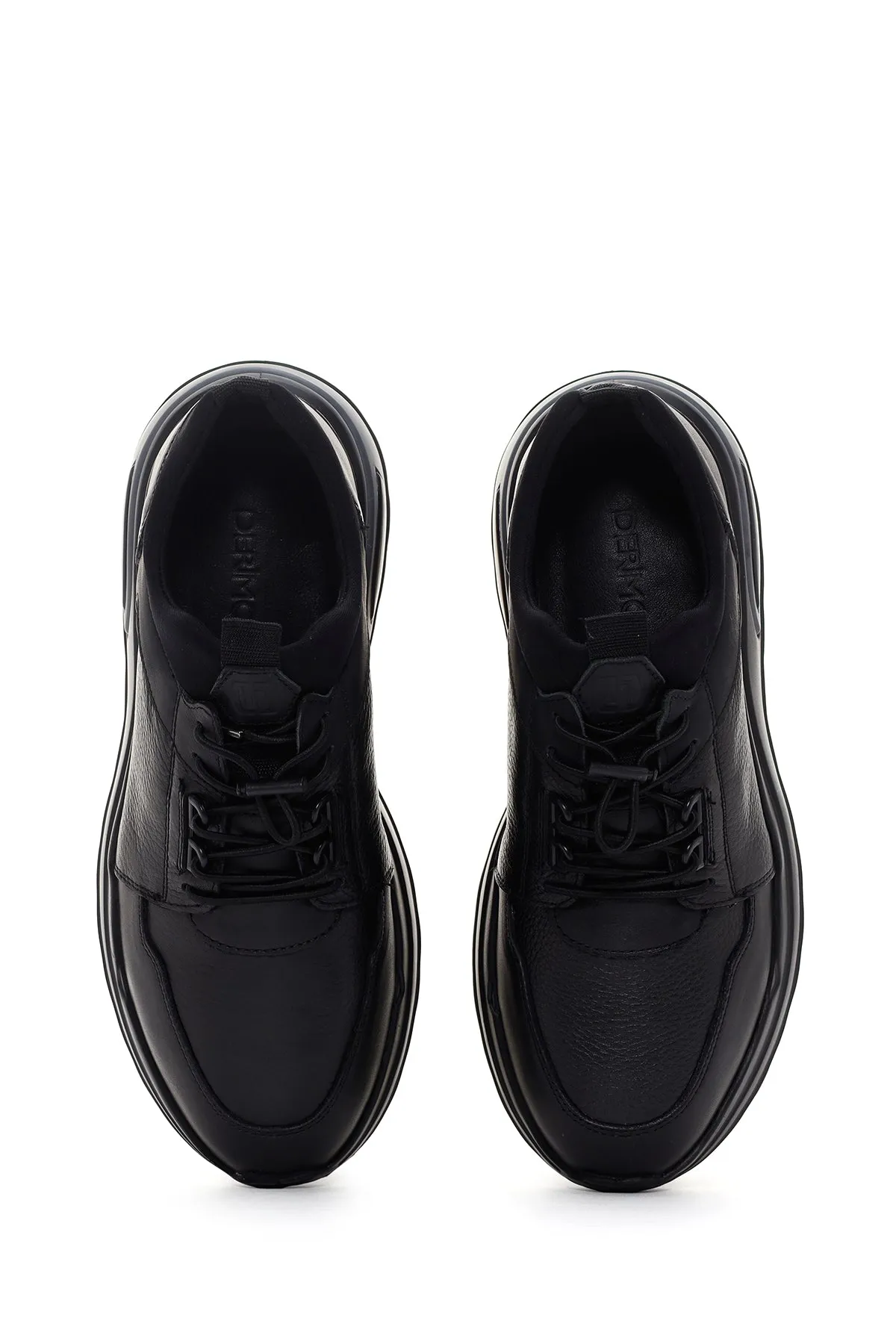 Erkek Siyah Deri Casual Sneaker