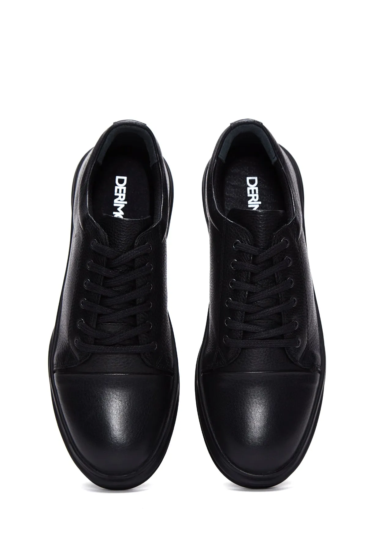 Erkek Siyah Deri Casual Sneaker