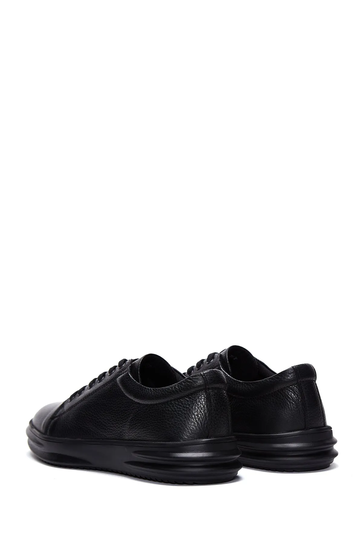 Erkek Siyah Deri Casual Sneaker