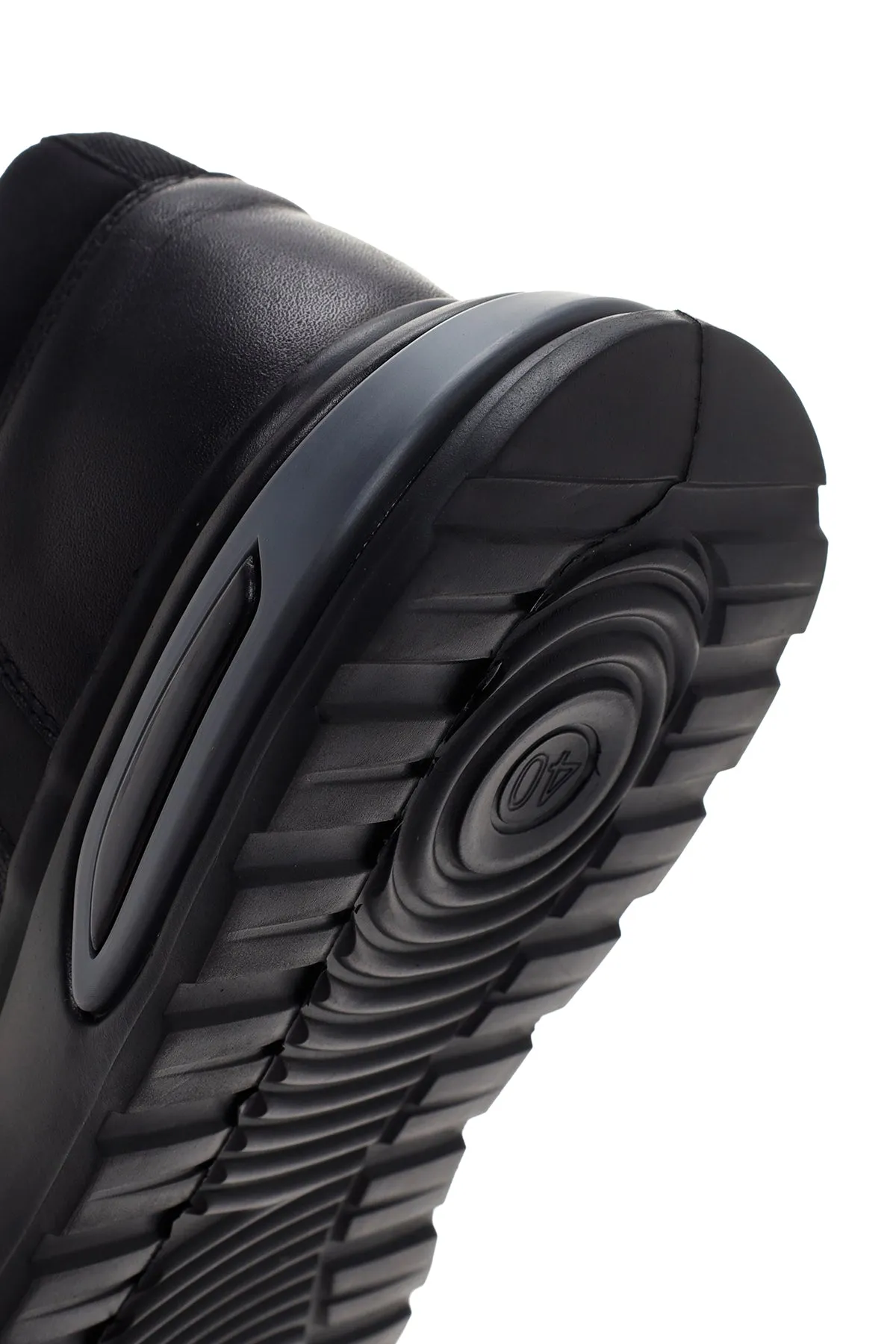 Erkek Siyah Deri Casual Sneaker