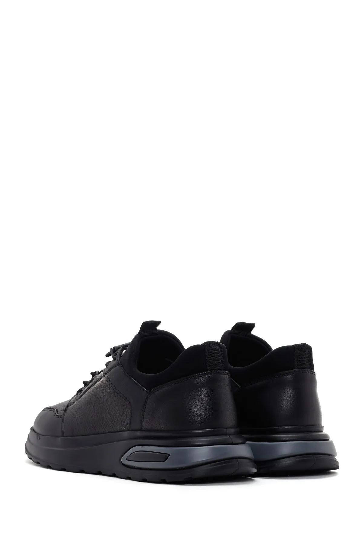 Erkek Siyah Deri Casual Sneaker