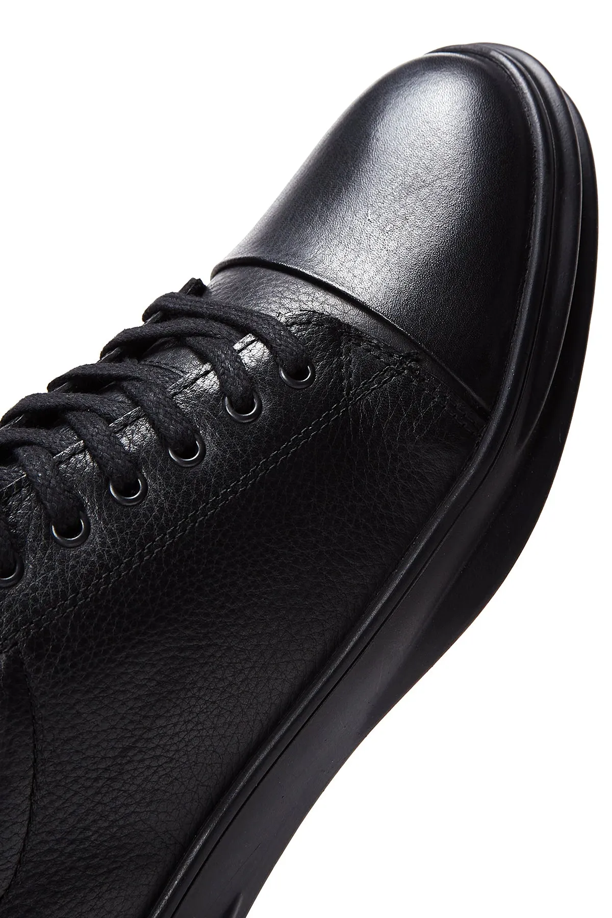 Erkek Siyah Deri Casual Sneaker