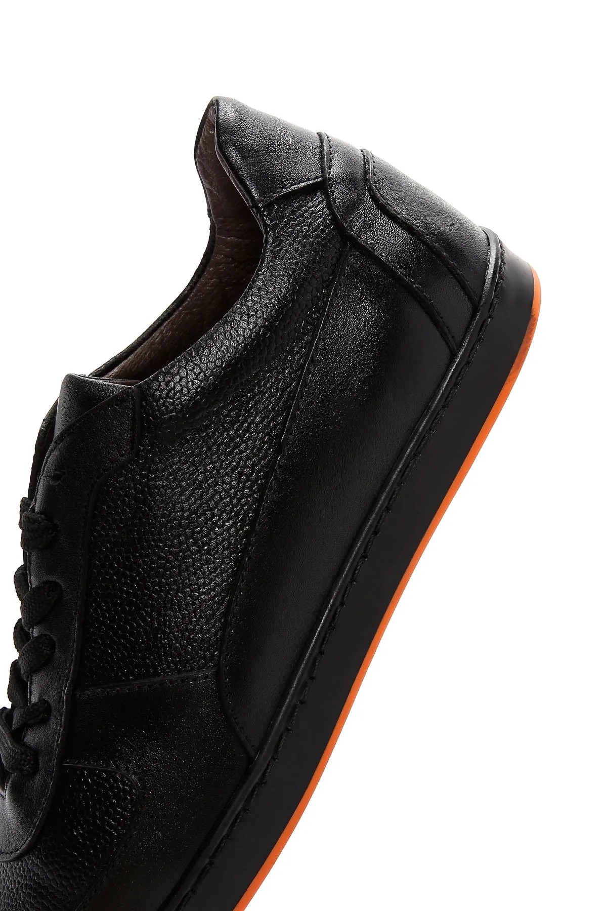 Erkek Siyah Deri Casual Sneaker