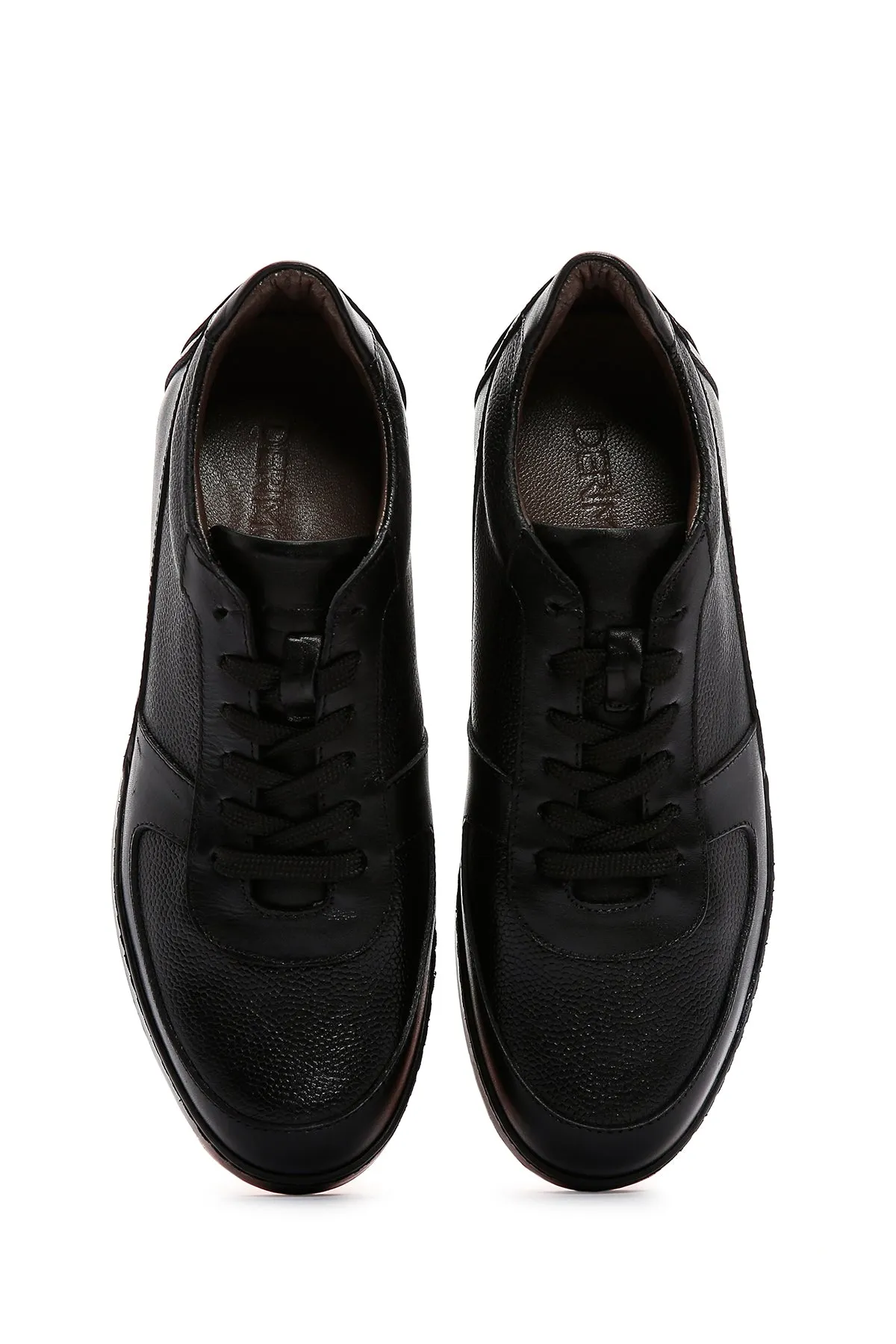 Erkek Siyah Deri Casual Sneaker