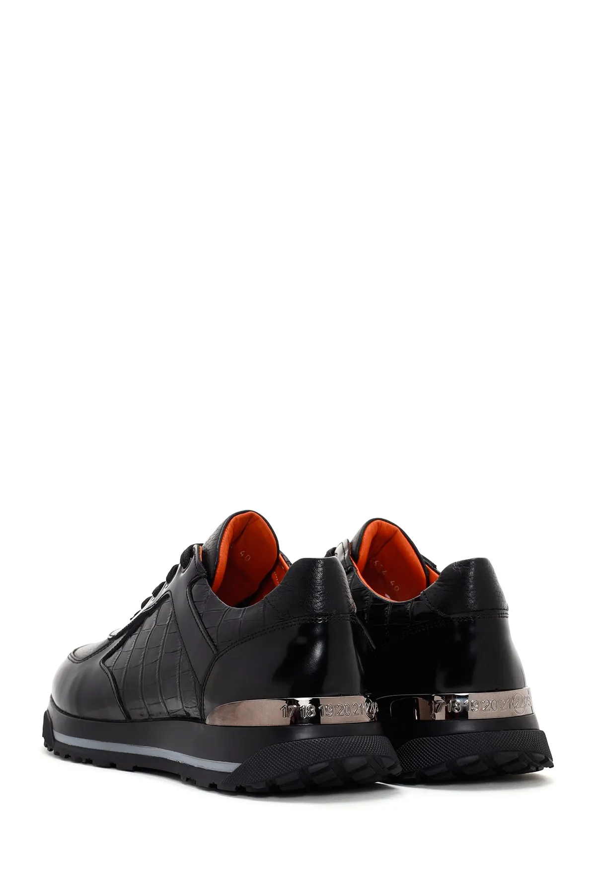 Erkek Siyah Deri Casual Sneaker